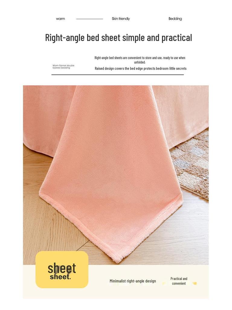 Cozy Winter Flannel Bedding Set: Warm Velvet Duvet Cover, Bed Sheet, and Pillowcases for Dorms