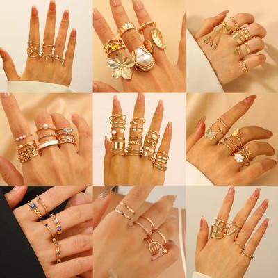 High-quality New Ins Style Set Ring, Fashionable and Creative, Simple and Good-looking Electroplated Joint Ring 2026 Wholesale
