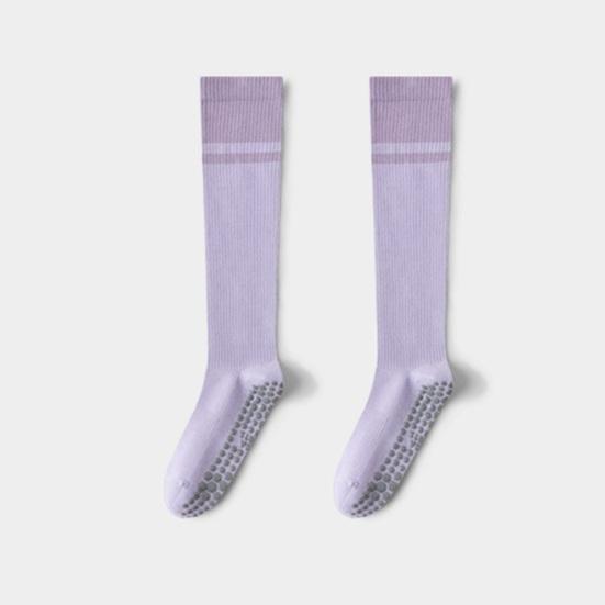 Women Yoga Socks Sports Compression Socks Soft Cotton Knee High Socks with Anti-Slip Grips for Dance Pilates Workout