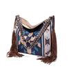 European and American Retro Bohemian Handmade Woven Flowing Silk Cotton and Linen Single Shoulder Large Bag for Women