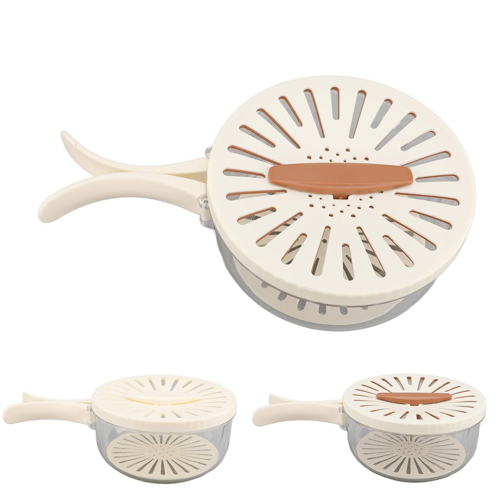 Fruit Vegetable Washing Bowl Thickened Double Layer Multifunctional Draining Bowl with Lid Foldable 