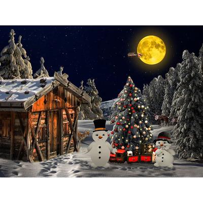 Elmas Nakış Karikatür Kardan Adam Noel Ağacı Taklidi Boyama Duvar Kağıdı Noel Dekorasyon