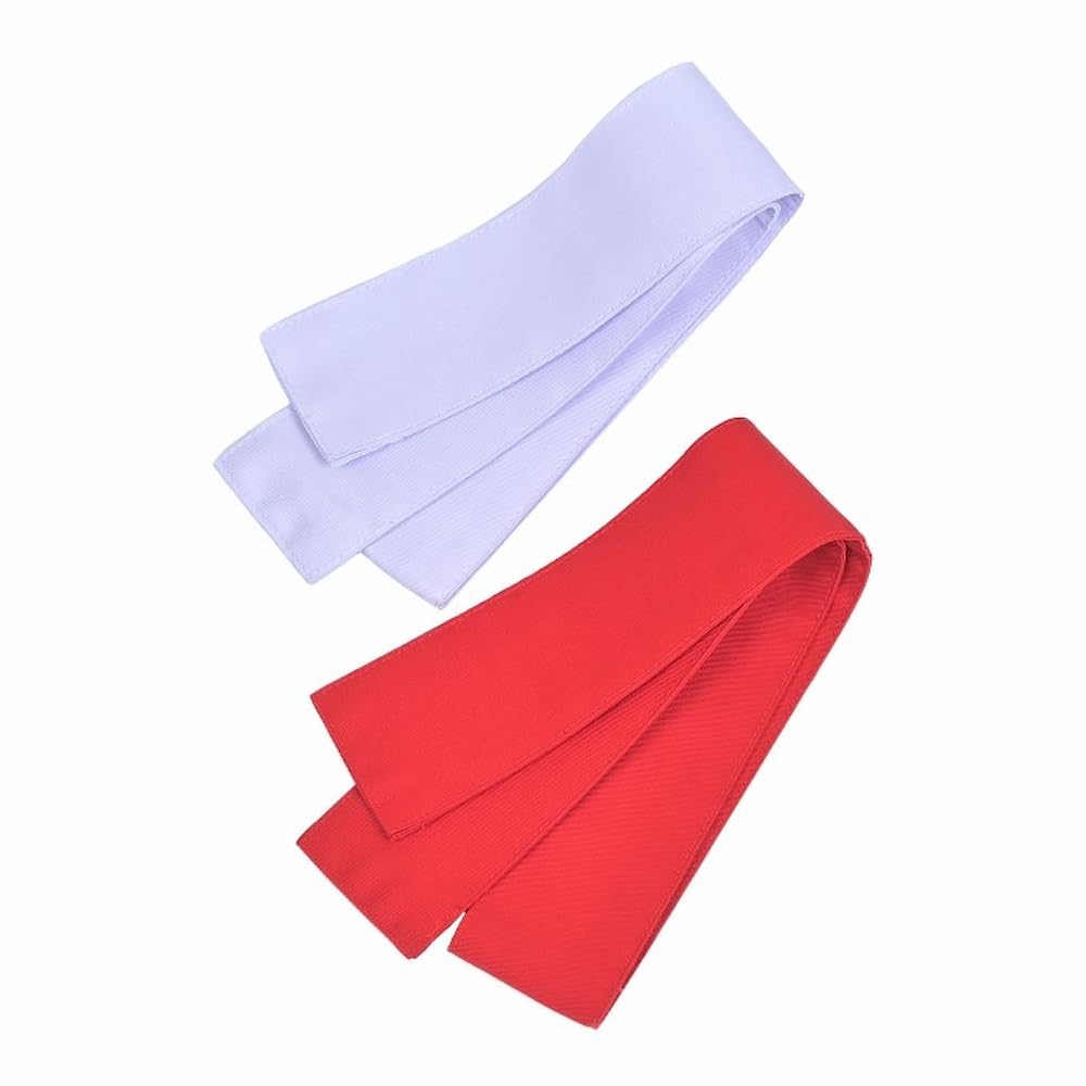 SHINBU Kendo Červeno-bílé tasuki a bílé tasuki používané v kendu (Sash) [Červené soutěže] (Bez výšivky)