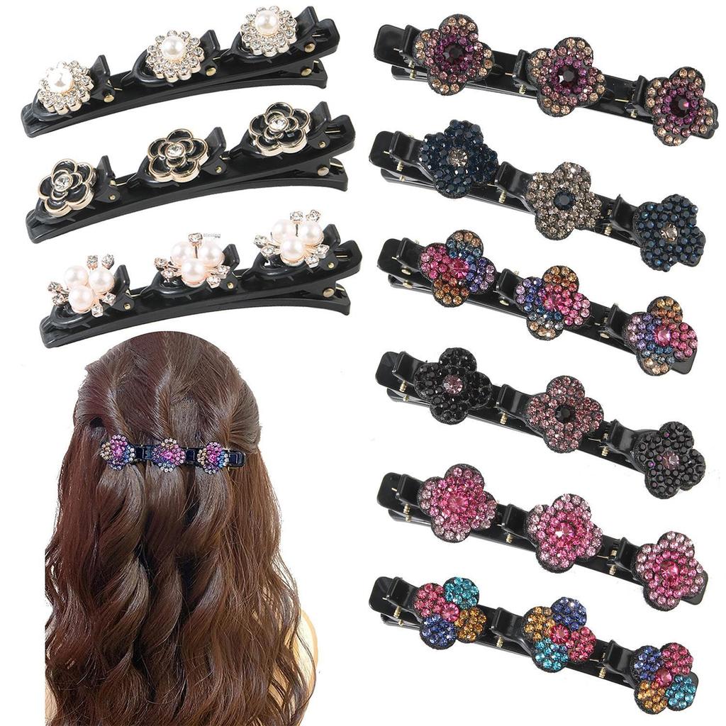 Braided Hairpins Set: Forehead Bangs, Broken Hair Arrangement Tool, Side Clips, Head Ornaments, and Hair Accessories.