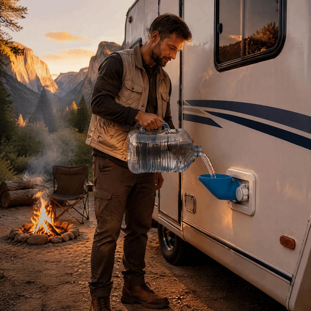 Overflow Prevention Water Inlet Funnel Wide Mouth RV Water Funnel Water Funnel Motorhome
