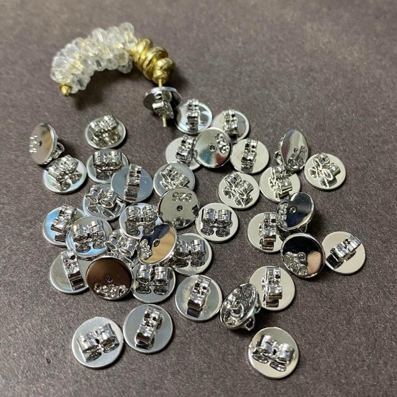 10pcs Metal Earring Stopper Plugs Secure Ear Studs Back Clasps Accessories Earrings Closures for Jewelry Enthusiasts