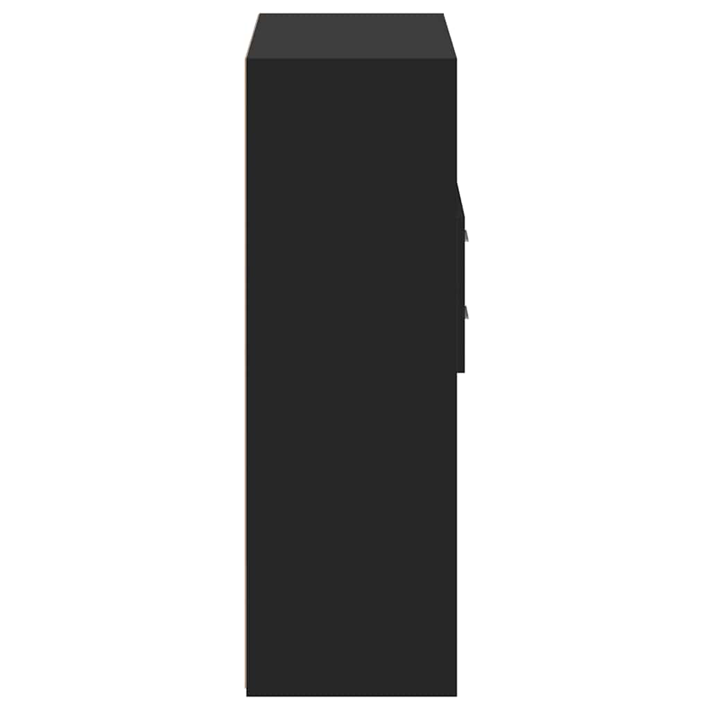Highboard Black 80 x 42.5 x 124 cm Engineered Wood