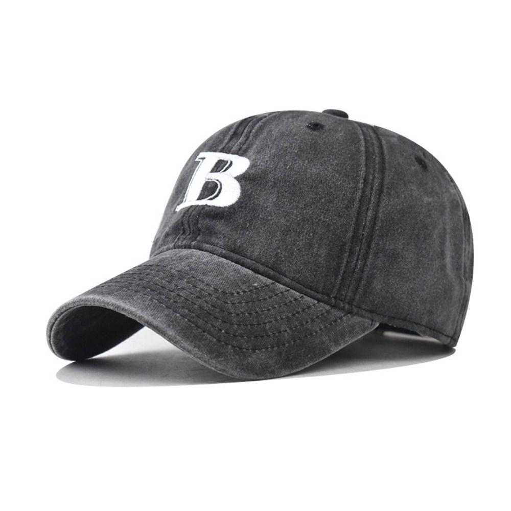 Vintage Peaked Hats Embroidered B Snapback Caps Adjustable Dad Tucker Hat for Men Women