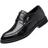 2025 Spring and Autumn New British Work Shoes Business Casual Dress Men's Lace-Up Leather Shoes
