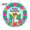 Seaside Resort Porch Decoration Summer Wooden Hanging Sign, Beach Style Wall Decor with Hemp Rope, Tropical Sign Indoor Outdoor Theme for Patio House