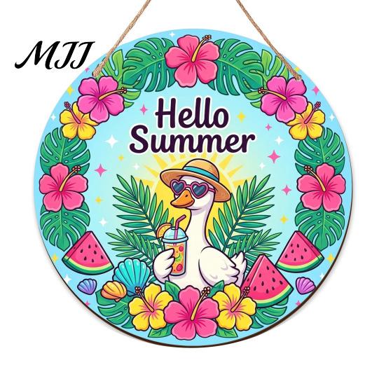 Seaside Resort Porch Decoration Summer Wooden Hanging Sign, Beach Style Wall Decor with Hemp Rope, Tropical Sign Indoor Outdoor Theme for Patio House