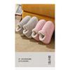 Unisex Plush Closed Heel Cotton Slippers Fleece Lined Thick Anti Slip Winter Home
