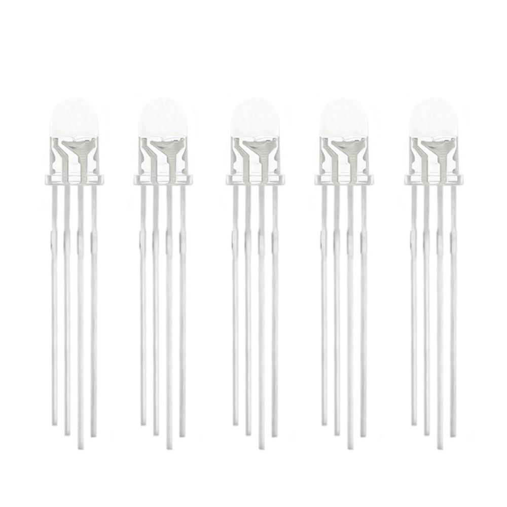 5mm RGB Transparent Frosted 4-Pin LED Beads F5 Common Cathode/Anode Through-Hole Diode