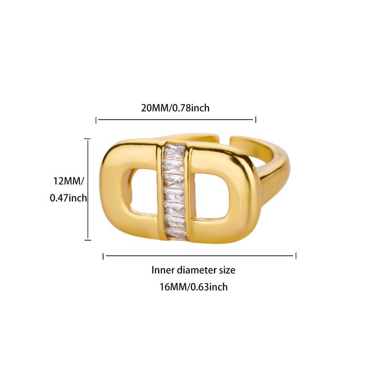 Fashion Design Sense Gold-plated Diamond Butterfly Love Open Copper Ring Women's Fashion Versatile Ring Hand Jewelry