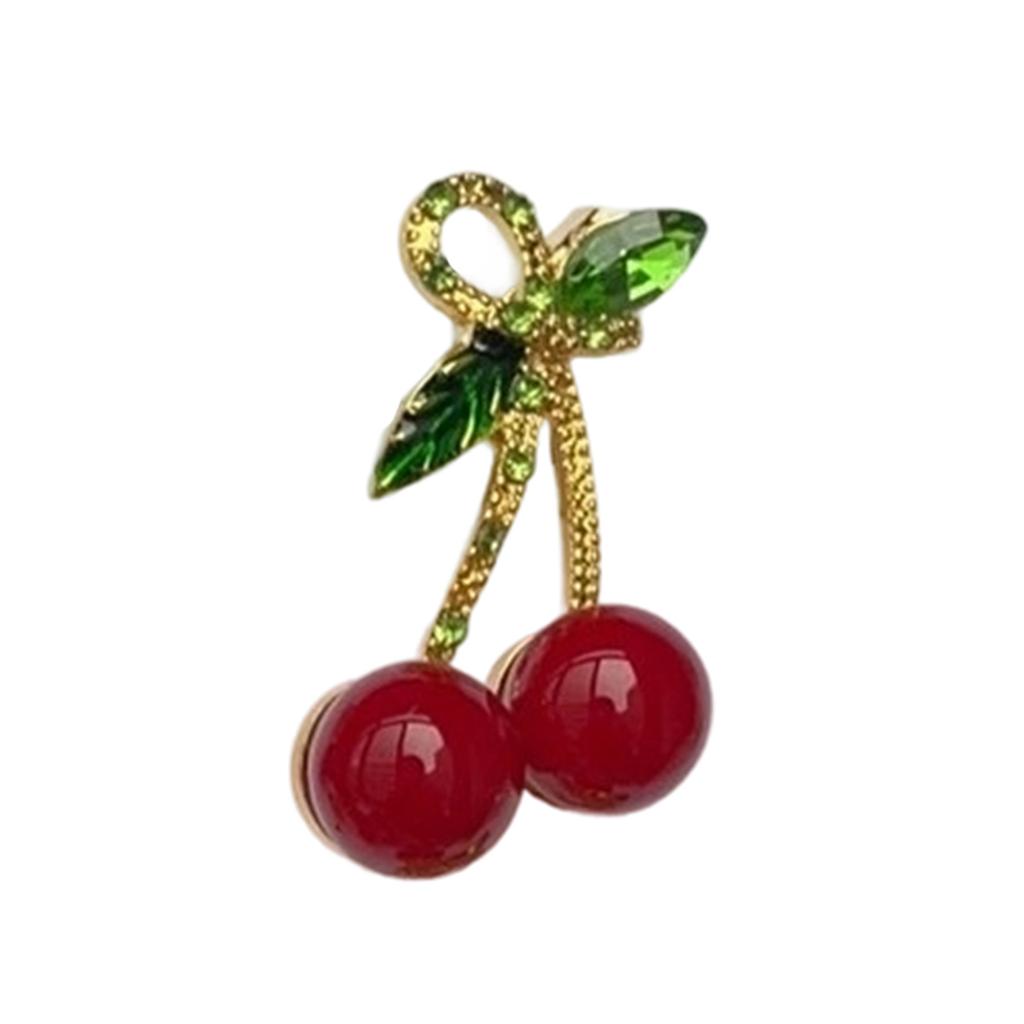 Bright Cherry Fruit Brooch For Women Fashion Accessory Strong Alloy Great For Casual Outings And Special Event