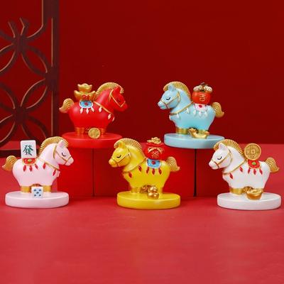 Resin Zodiac Horse Ornaments Festival Decorative Chinese Style 2026 Horse Year Figurines Year of The Horse Animal Horse Statue