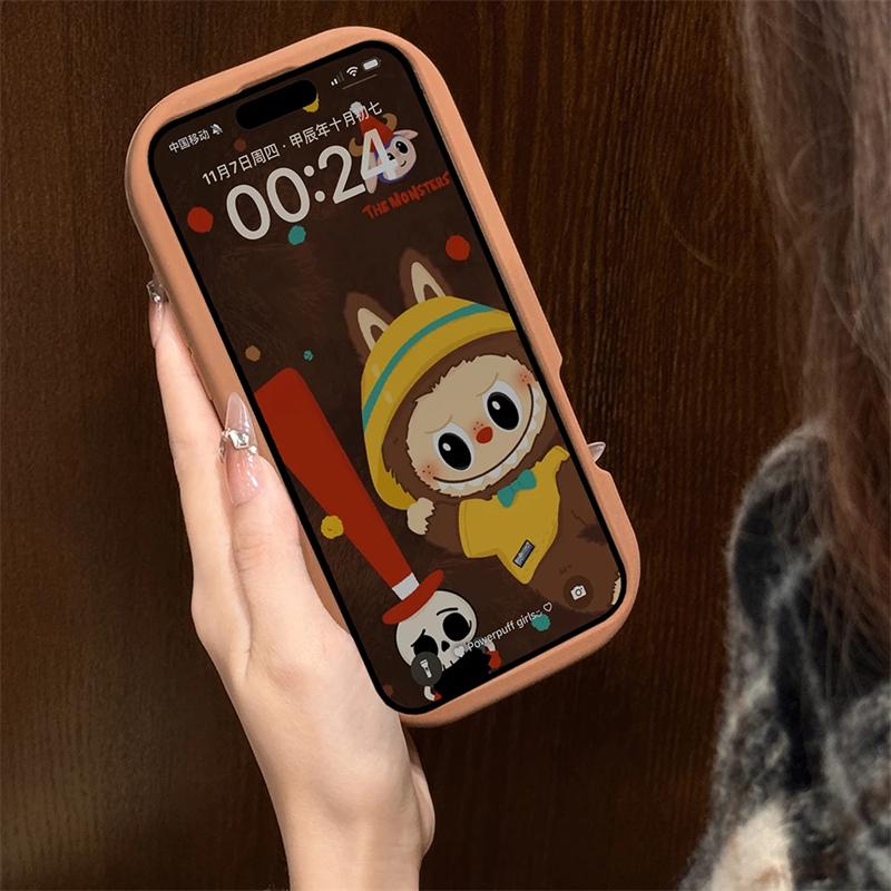 Kawaii 3D Monster Hülle für iPhone 16 15 14 13 12 11 Pro Max 16 15 14 Plus Mit Ständerhalter Weiche Silikonhülle