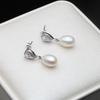 Genuine Fresh Water 925 Silver Pearl Earrings Woman,Vintage Bridal Earrings With Natural Pearls Wife Mother Gift White Pink