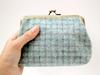 Marushin Small W14 X H10 X Boucle Wool Made by 0405005700 Pouch, Blue, D3cm, Fabric, MOON, UK,