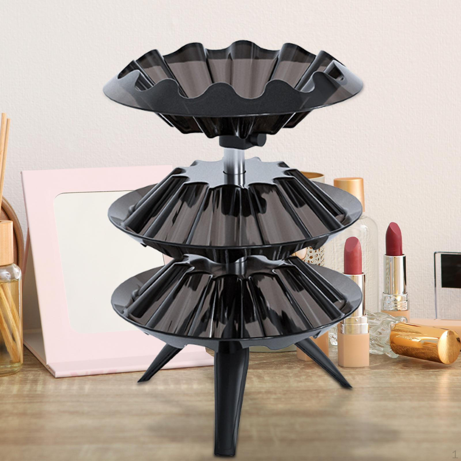 

3-х уровневая стойка для лака для ногтей, органайзер для помады, многоуровневое экономящее место хранение чёрный