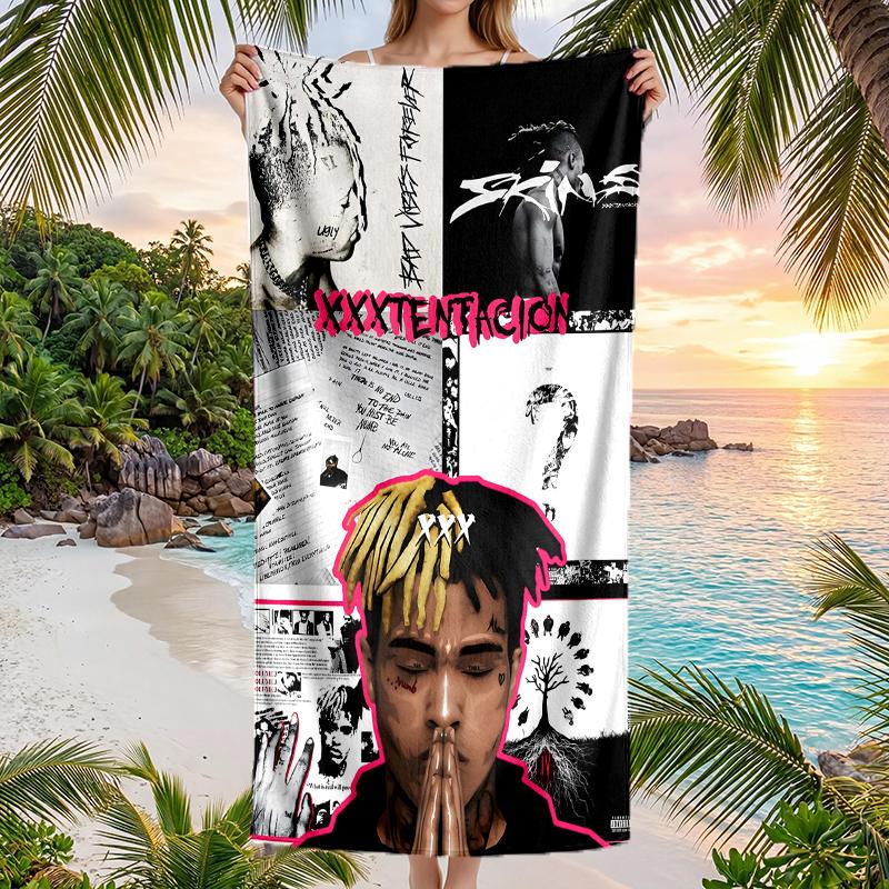 Xxxtentacion Fashion Beach Towel: Ideal for Summer Adventures Soft, Absorbent and Quick Drying Suitable for Swimming and Bathing