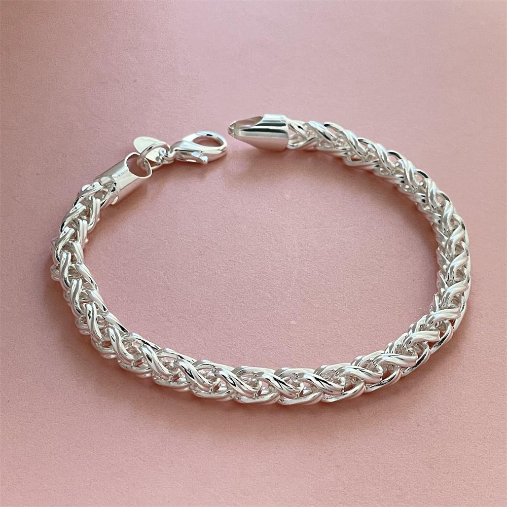 Fashion Jewelry  Sterling  Bracelet 6MM20CM Suitable for Women Fashion Wedding Party Gift Jewelry