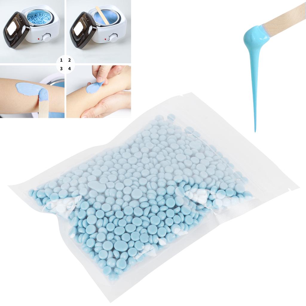 Männer Frauen Haarentfernung Wachsbohnen Enthaarungswachs Perle für Gesicht Arm Rücken Beine 50g Ozeanblau