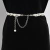 Pearl Chain Decorative Belt Women'S Fine Dress Metal Waist Chain With Sweater Skirt Woven Belt