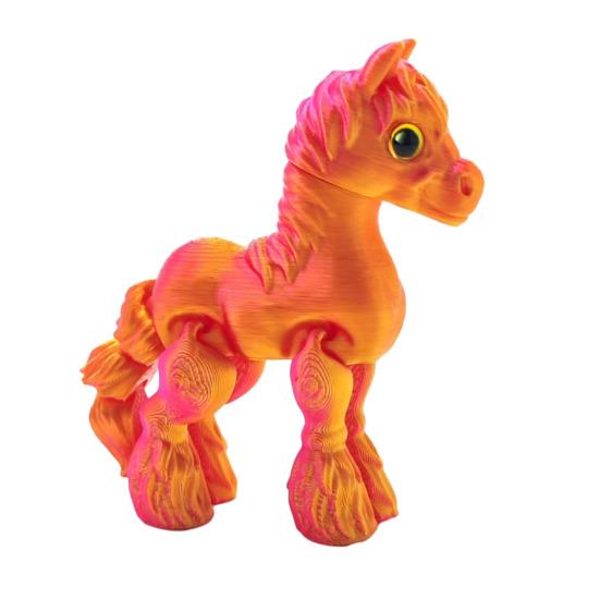

3D Printed Horse Fidget Toy Pony Figurine with Movable Joints Flexible Articulating Animal Model Statue Decoration Ornament A