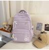 Schoolbag new collegiate style bow backpack, Korean style INS high-value candy color, large-capacity backpack for middle and high school students