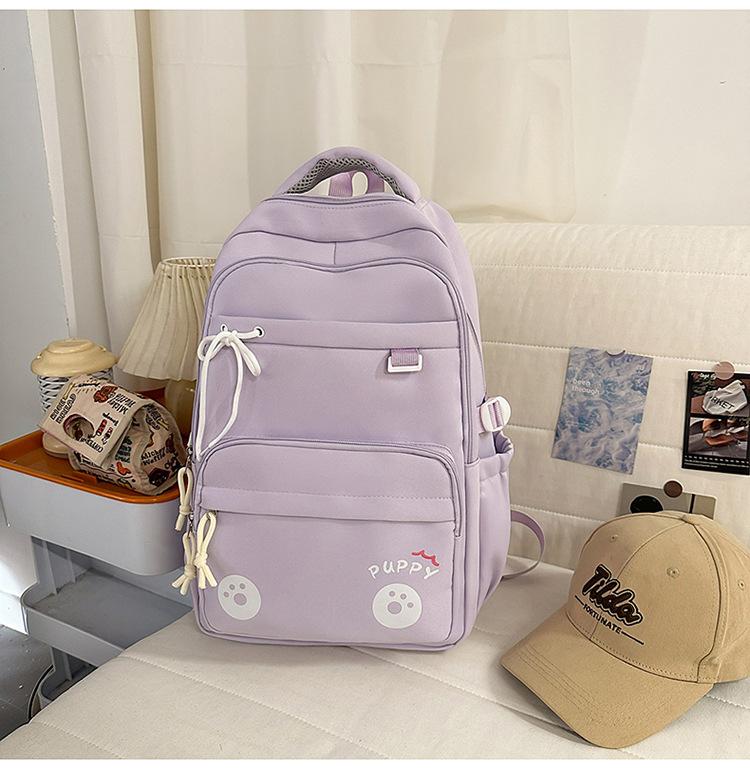 Schoolbag new collegiate style bow backpack, Korean style INS high-value candy color, large-capacity backpack for middle and high school students