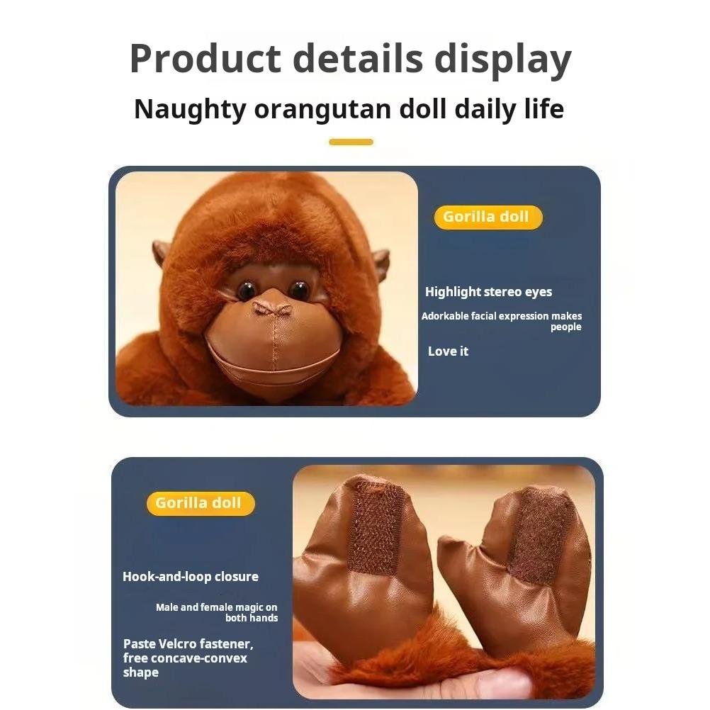 20/30cm Zlobivá gorila Panenka Plyšová Hračka Ručně vyráběná Panenka Kreslený Anime Roztomilý Polštář Polštářek Domácí Dekorace Dětské Narozeniny G