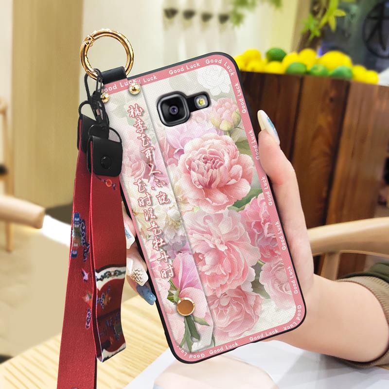 Wristband Silicone Phone Case For Samsung Galaxy A510/A5 2016/SM-A510F Anti-knock Protective Lanyard Shockproof Ring