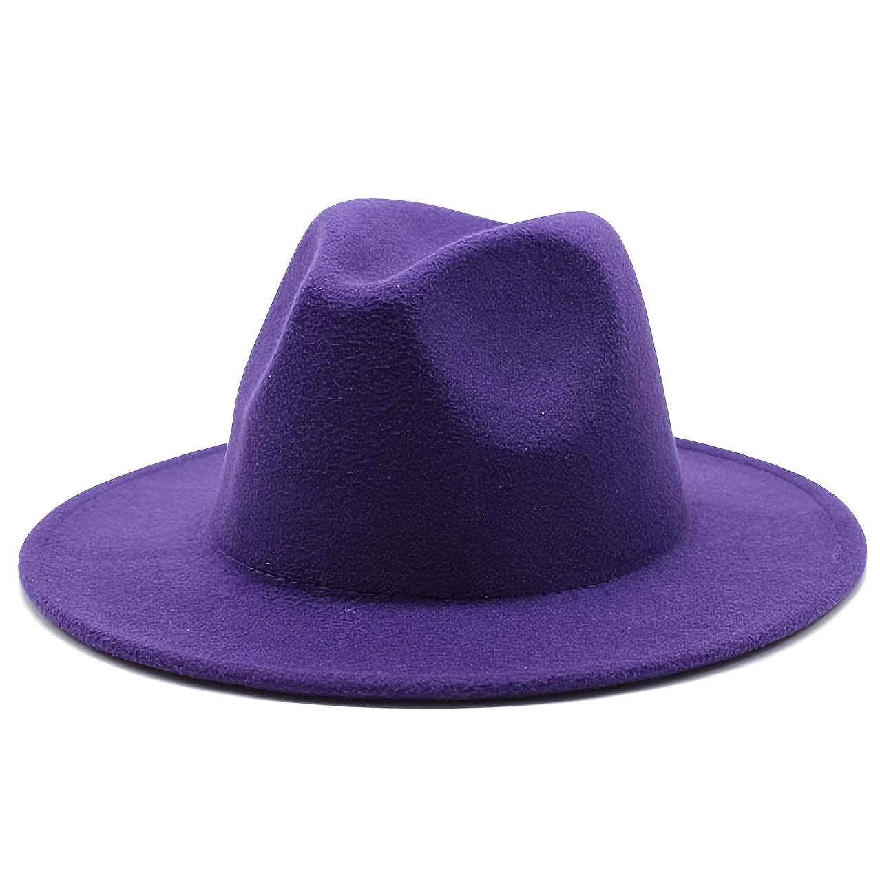 

Fashionable Vintage Flat Brim Felt Hat | Thick, Versatile, High-Quality, Ideal for Spring, Autumn, Winter 1pc/bag фіолетовий