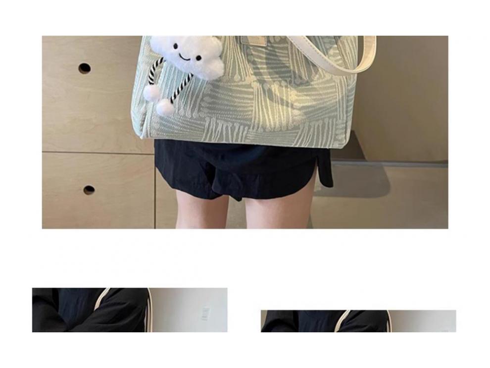 Korean Fashionable Canvas Large Tote Bag for Women - 2025 New, Versatile, Large Capacity Shoulder Bag, Perfect for Autumn and Winter.