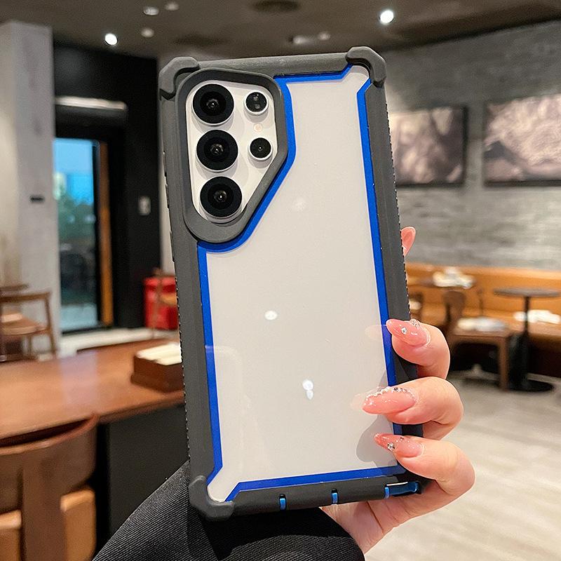 Carcasă Color-Block Space Shell pentru Samsung S24+ Ultra S25, S23 FE/A56 cu Protecție la Cădere pe Patru Colțuri