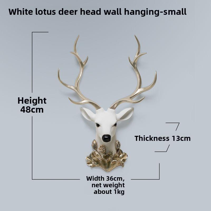 BEPAN Resin decorative items, American-style living room TV background wall decorations, wealth-attracting deer head wall hangers