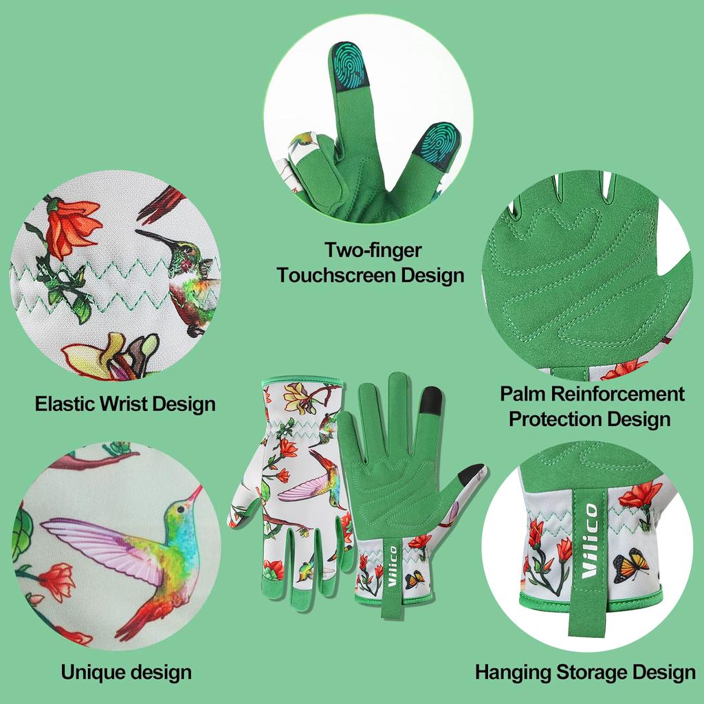 Gardening Gloves For Women Breathable Leather Garden Gloves With Grip Thorn-Proof Puncture-Resistant Work Gloves