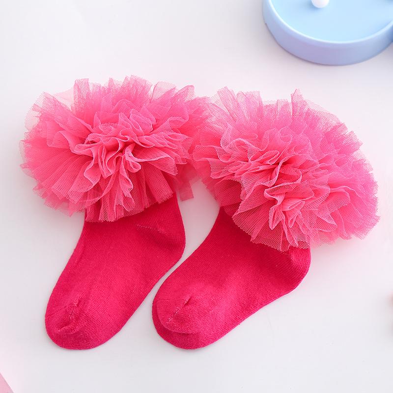

Toddler Baby Girls Kids Princess Bowknot Lace Floral Baby Socks Cotton Ruffle Frilly Big Kids Ankle Short Socks L (6 to 8 Years) троянди рожеві кольору