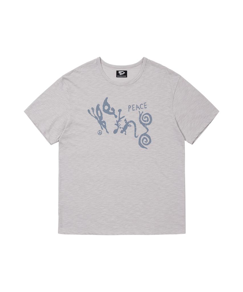WELLBEING EXPRESS Oversized Being Nature Half Sleeve Gray