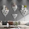 1 Stück Regaldeko Europäisches 3D-Lagerregal Modische florale Handwerkskunst Wandmontiert Wandkunst Harz Zuhause Wohnzimmer