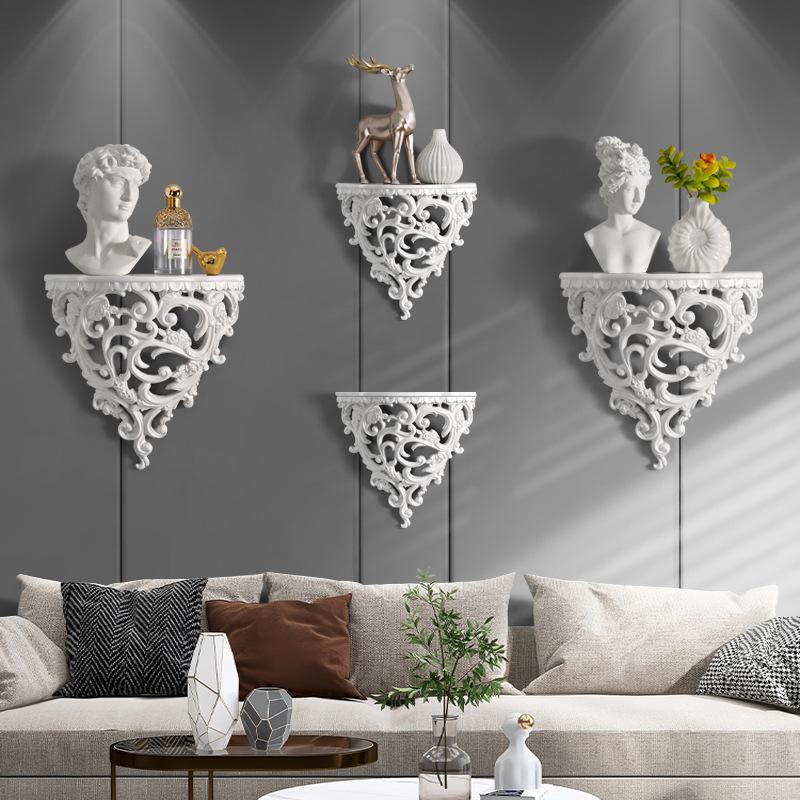 1 Stück Regaldeko Europäisches 3D-Lagerregal Modische florale Handwerkskunst Wandmontiert Wandkunst Harz Zuhause Wohnzimmer
