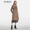 PORTS Women's Belted Wool Blend Mid-Length Coat
