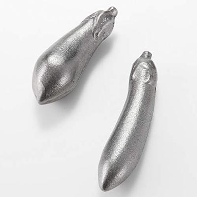 Iron Eggplant Set of 2, 9cm & 7.5cm, Nambu Ironware, 33003