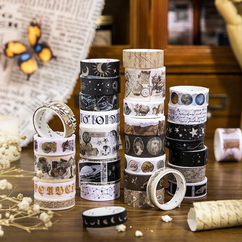

Xinmo Retro Washi Tape Set - 18 Rolls for DIY Journals and Notebook Decoration