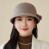 Women's Hat Fleece Warm Wool Basin Hat Casual Elegant Top Hat Autumn and Winter Bucket Hat
