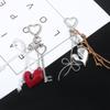 Aesthetic Keychain Charms,Heart Bows Bag Charm Pendant Sweet Heart Bows Keychains Charms Hanging Ornament for Womens