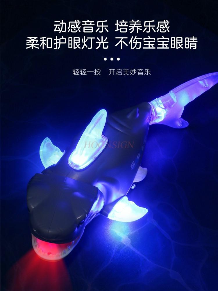 Children's toys with sound and movement, sharks swaying, fish toys with light, music, electric fish gifts