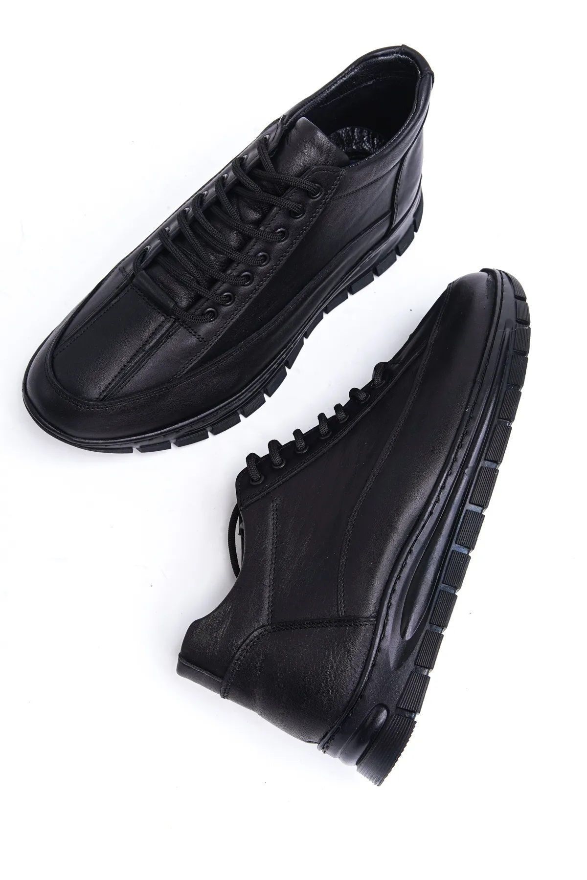 

Men s Fashion Genuine Leather Booties Black Leather Boots Shoes 41