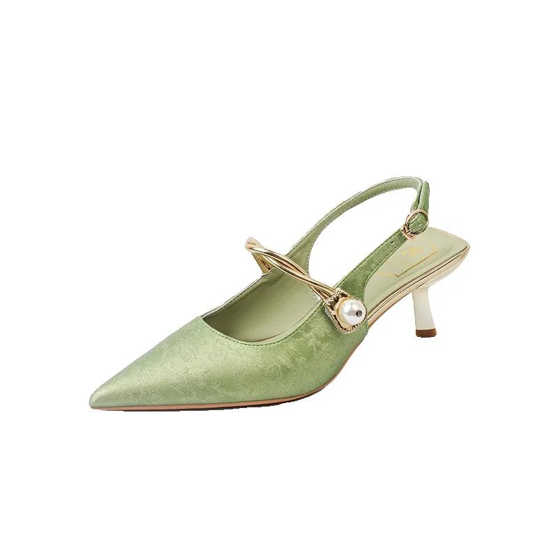 Modne Sandały Wszechstronne Letnie Szpilki Komfort Miękka Podeszwa Antypoślizgowe Damskie Buty Proste Retro Lekkie Luksusowe Designerskie Czółenka